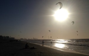 Kitesurfing is pretty popular here at La Boquilla beach.